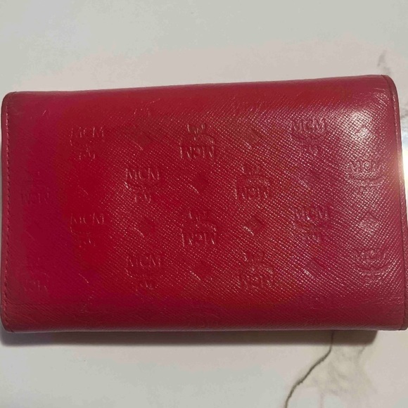 FINAL PRICE MCM Red Leather Tri-Fold Wallet - Picture 3 of 13
